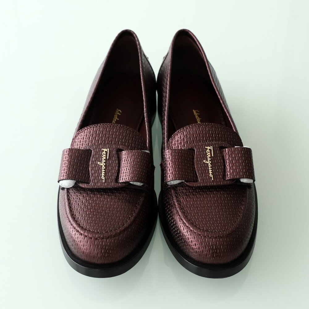 Brand new Ferragamo Vivaldo women loafers, size 8, purple, original price $1250